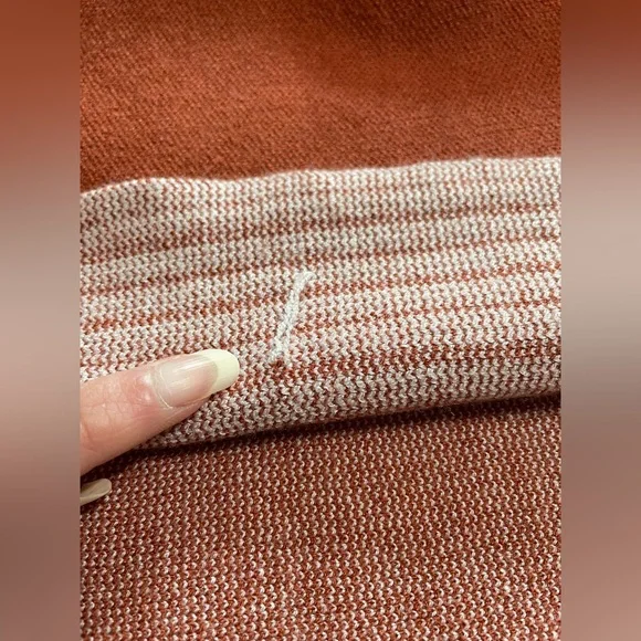 Chicwish Mock Neck Poncho Sweater Pullover Burnt Orange Striped Size S / M - Picture 12 of 13